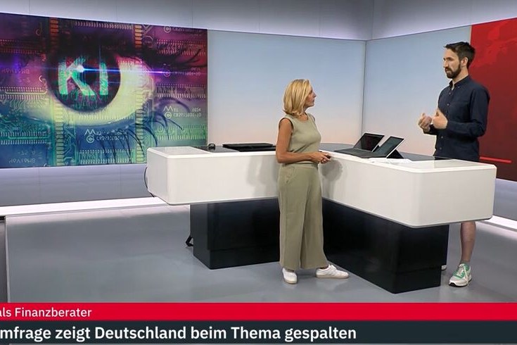 TV: Jens Polomski im ntv-Studio beim Live-Interview