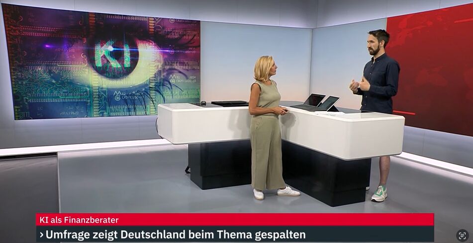Jens Polomski im ntv-Studio beim Live-Interview