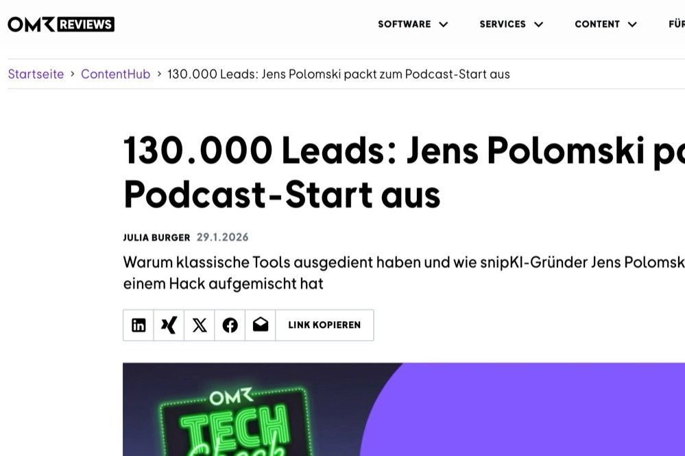 130.000 Leads: Jens Polomski packt zum Podcast-Start aus