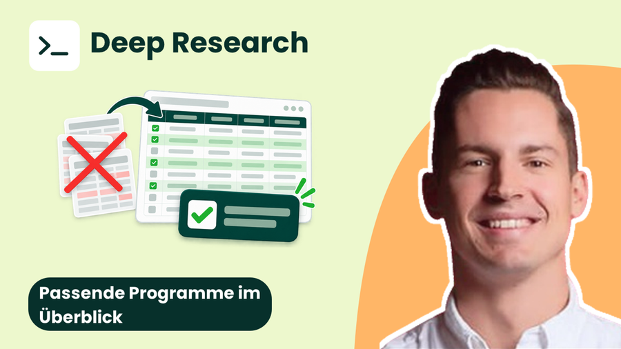Förderprogramme finden mit Deep Research