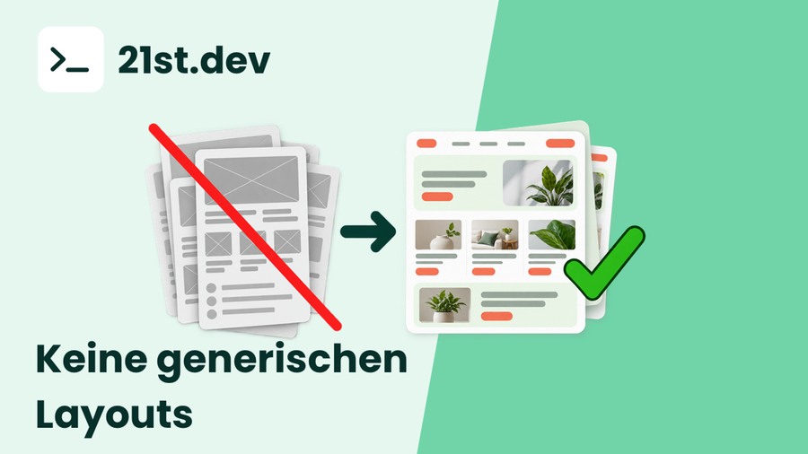 Professionelle Webdesign-Komponenten per KI mit 21Dev